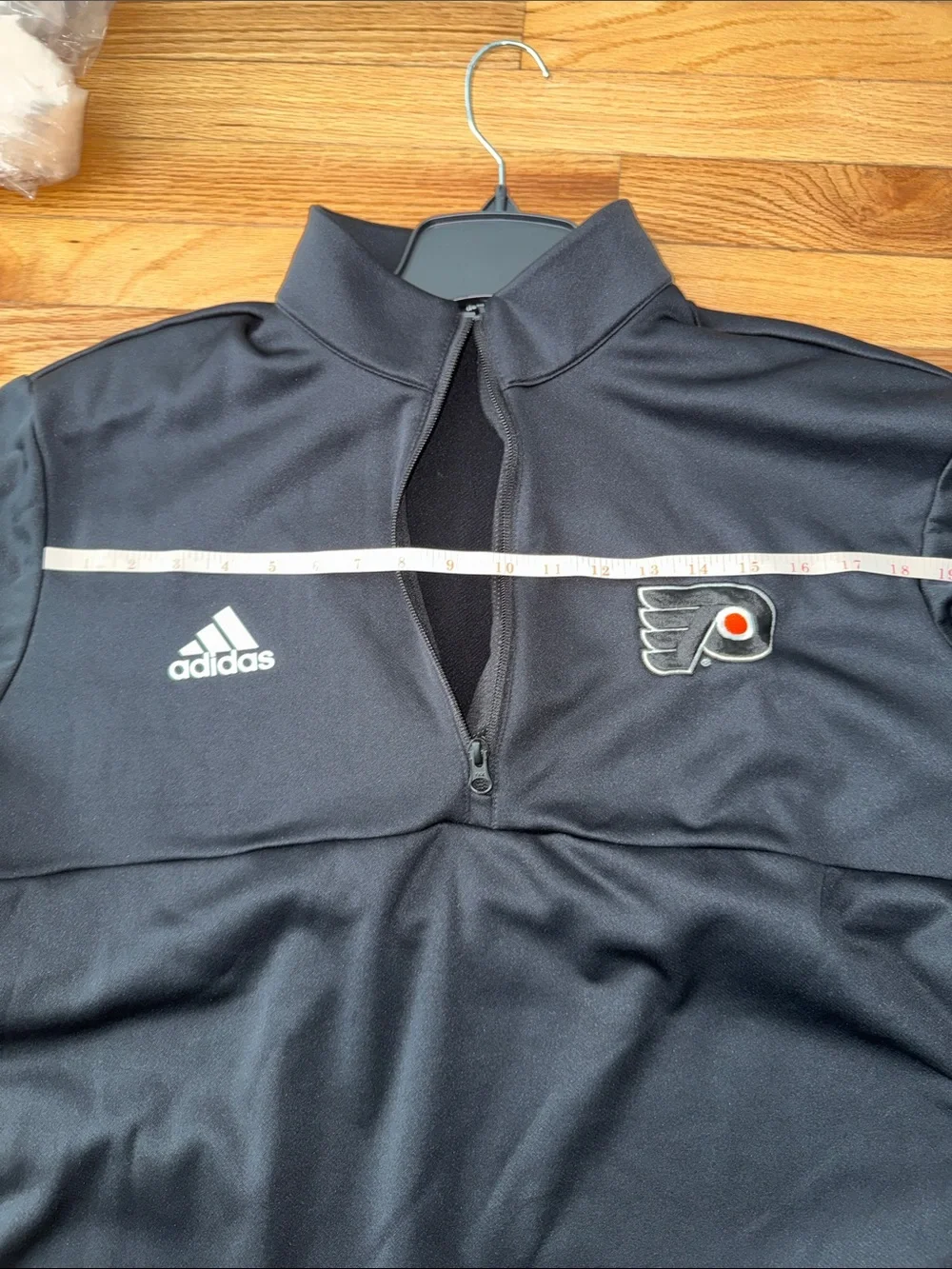 adidas Black Philadelphia Flyers Quarter-Zip Pullover